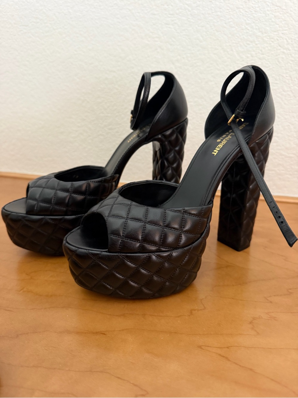 Saint Laurent Black Quilted Leather Platforms